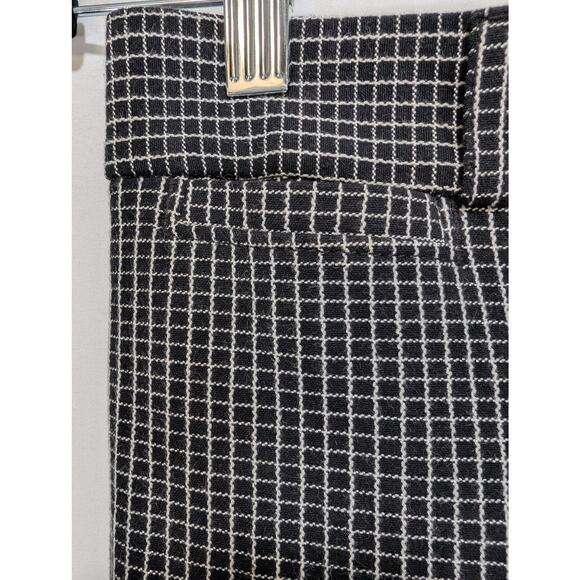 Banana Republic Sloan Fit Windowpane Ankle Pants Black White Size 0 - Picture 4 of 8